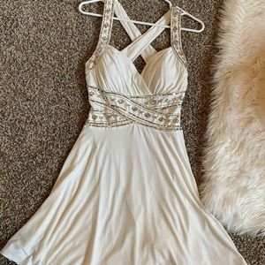 White Open Back Flowy Dress